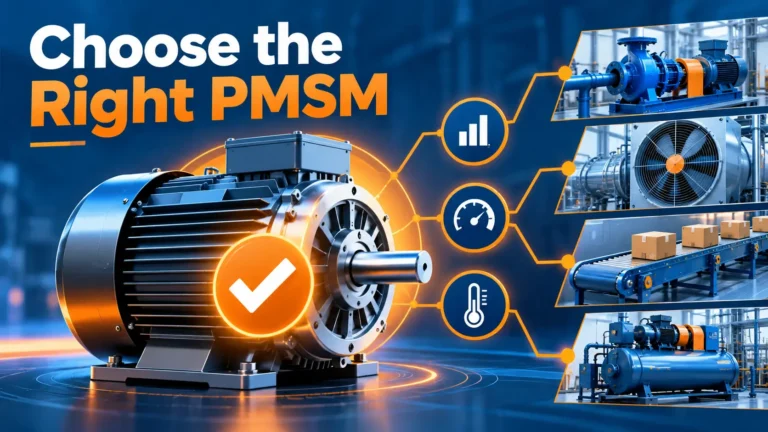 Editorial cover illustration about choose the right pmsm motor for different applications