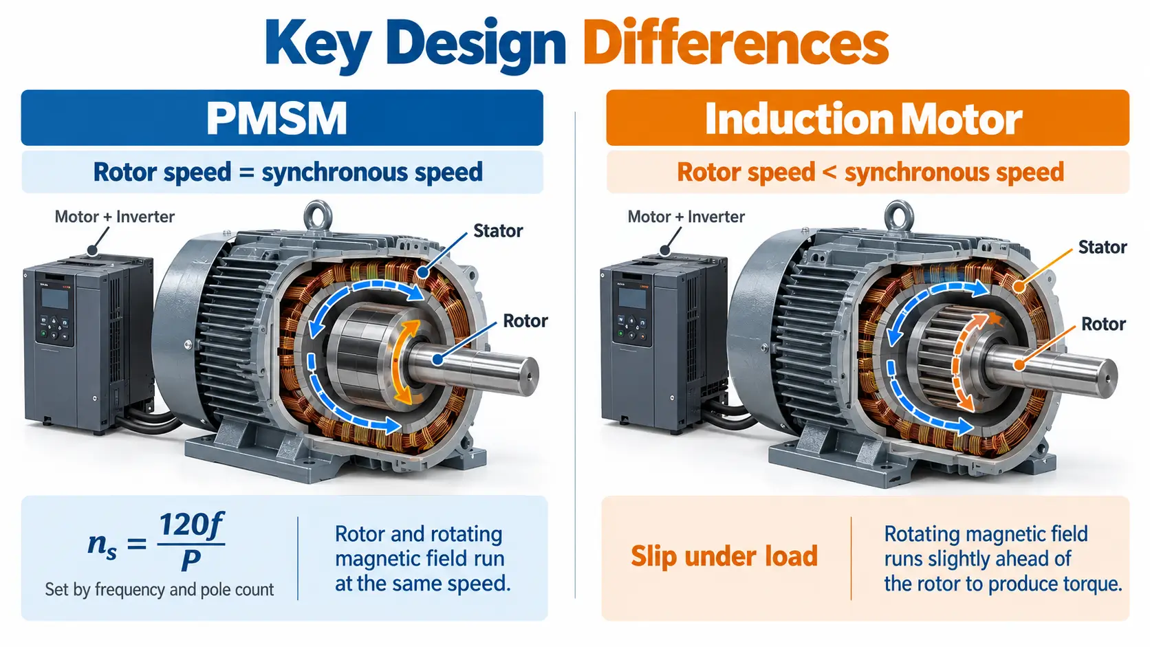 Balanced technical comparison of Synchronous Speed vs Induction Motor Slip